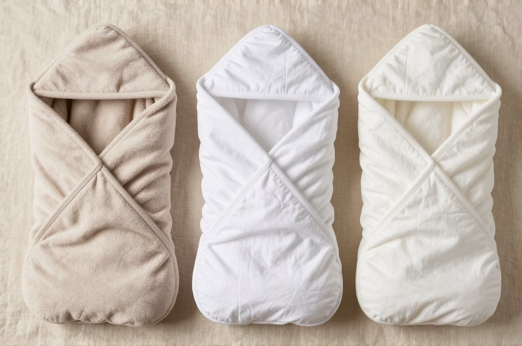 Trois nids d'ange bébé pour différentes saisons : hiver, mi-saison et été